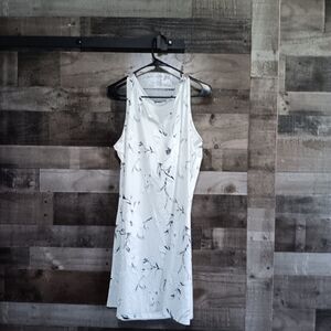 White Floral Sleeveless Dress